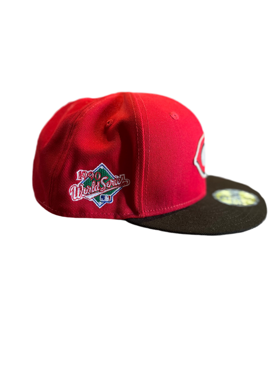 Men's Cincinnati Reds New Era Black 9FORTY A-Frame Adjustable Hat Men's Cincinnati Reds New Era Black 9FORTY A-Frame Adjustable Hat