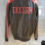 Veste kangol en cuir rouge et noir