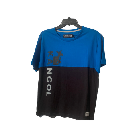 Tshirt  bleu et noir avec motifs kangol