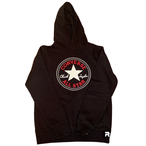 Hoodie converse noir logo rouge