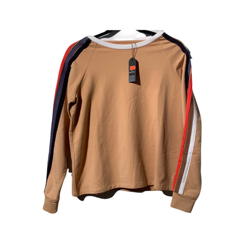 Crop-top longsleeve beige avec 5 lignes sur les manches