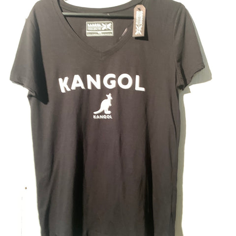 Tshirt kangol noir avec logo femme