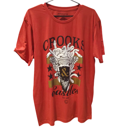 Tshirt crooks rouge medusa avec bandanas