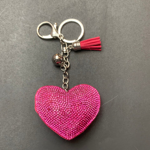 Porte clef en coeur rose