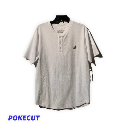 T-shirt kangol blanc avec bouton /combine