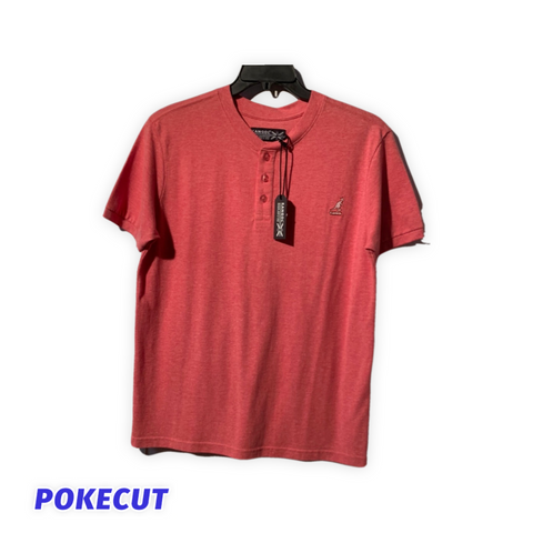 T-shirt kangol rouge avec bouton