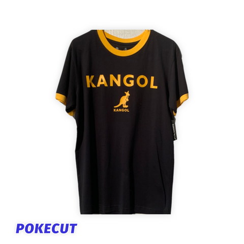 T-shirt kangol noir  avec motif jaune