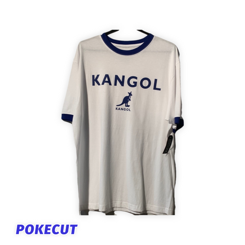 T-shirt kangol blanc avec motif bleu