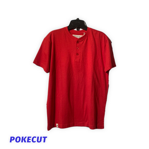T-shirt kangol rouge avec bouton