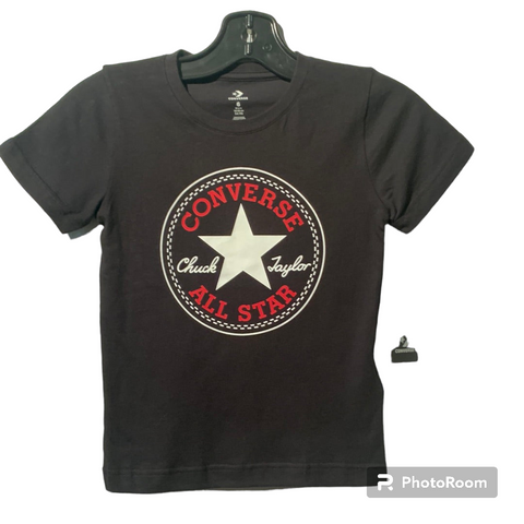 T shirt converse noir  logo rouge