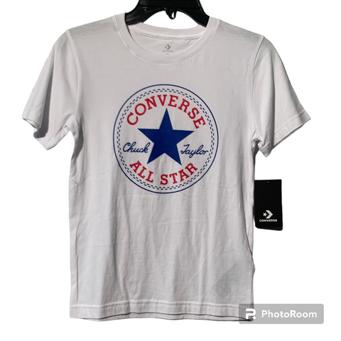 T shirt converse blanc logo rouge