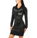 The Black Manta LONG SLEEVE HOODED DRESS