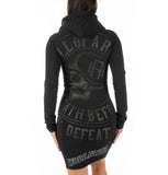 The Black Manta LONG SLEEVE HOODED DRESS