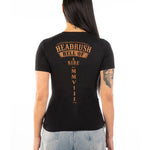 FOLIE VINTAGE V NECK TEE BLACK AND GOLD