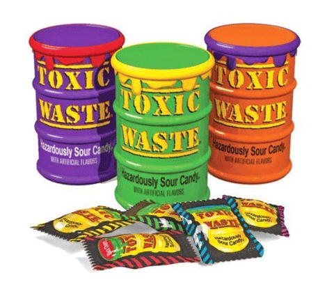 Toxic waste baril bonbon sur